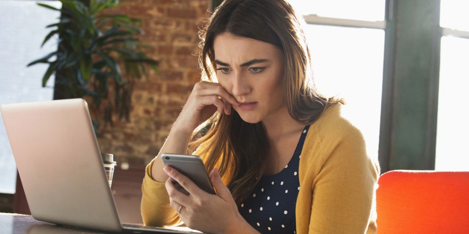 woman using phone