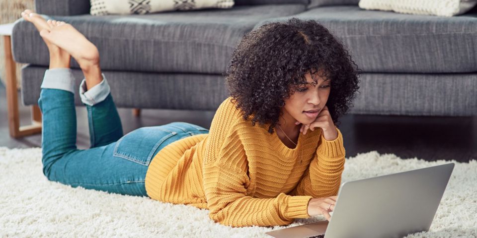 woman using laptop