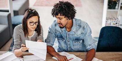 couple discussing documents