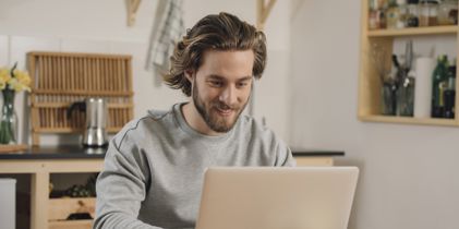 person working at laptop